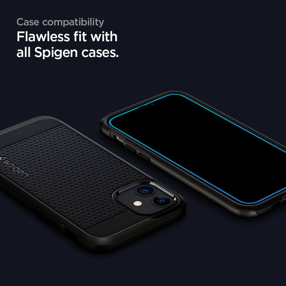 Spigen Alm Glass Fc 2-pack Czarne Apple iPhone 12 / 4