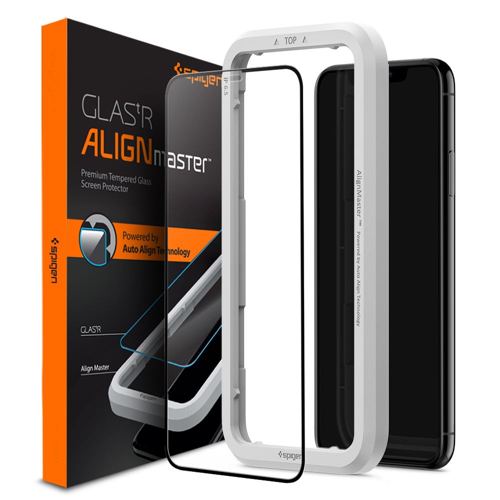 Spigen Alm Glass Fc Czarne Apple iPhone 11