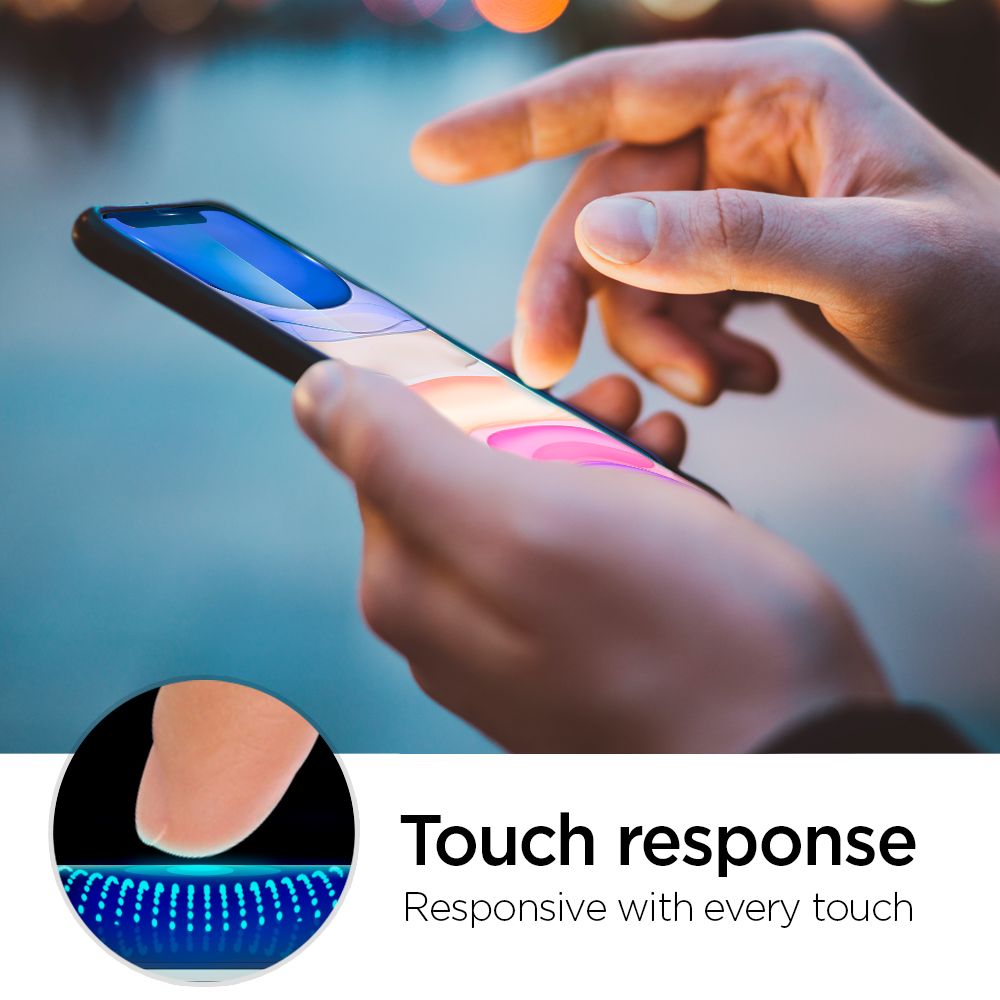 Spigen Alm Glass Fc Czarne Apple iPhone 11 / 5