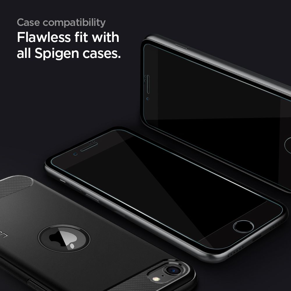 Spigen Alm Glass Fc Czarne Apple iPhone 7 / 10