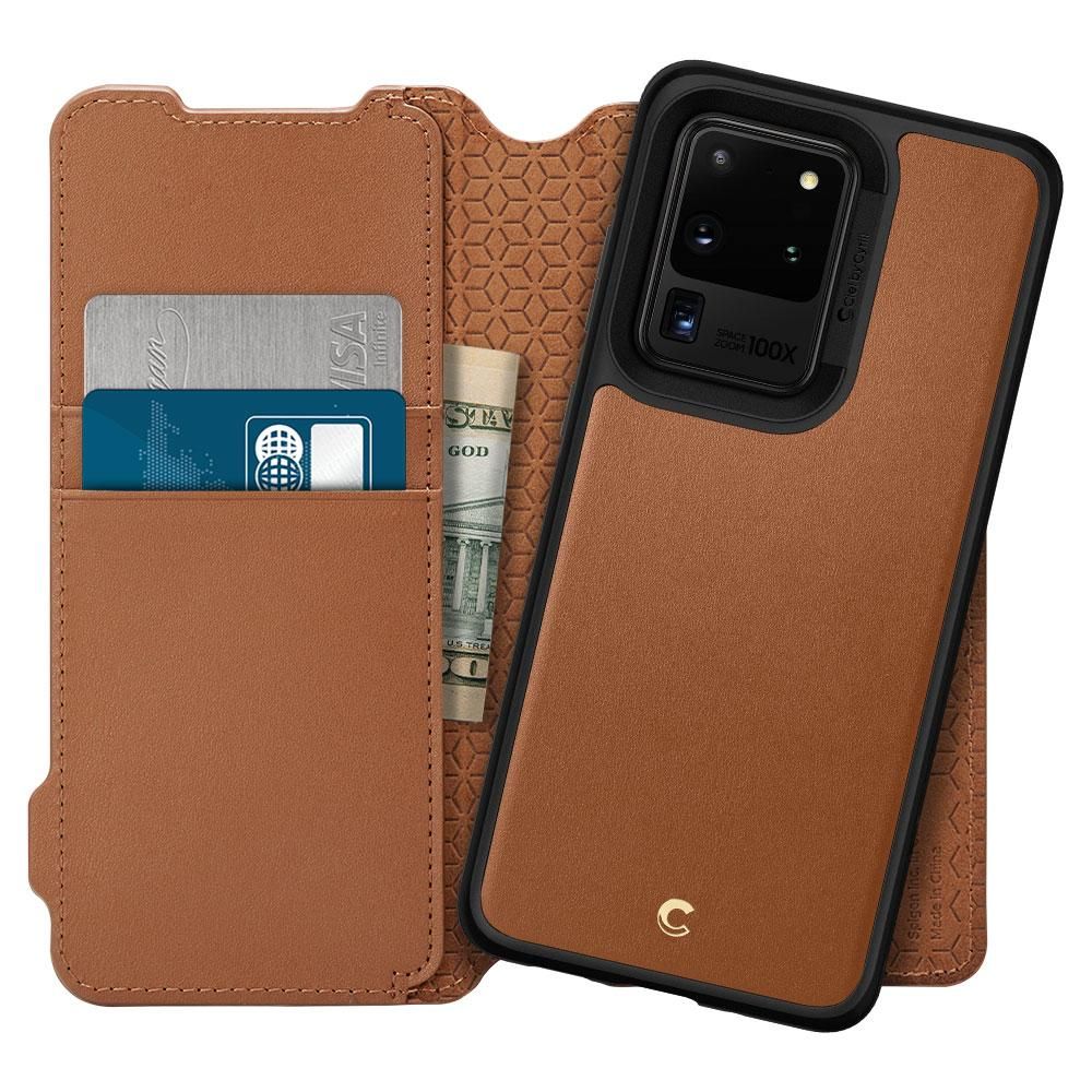 Spigen Ciel Wallet Brick Galaxy S20 Ultra Br�zowe Samsung S20 Ultra