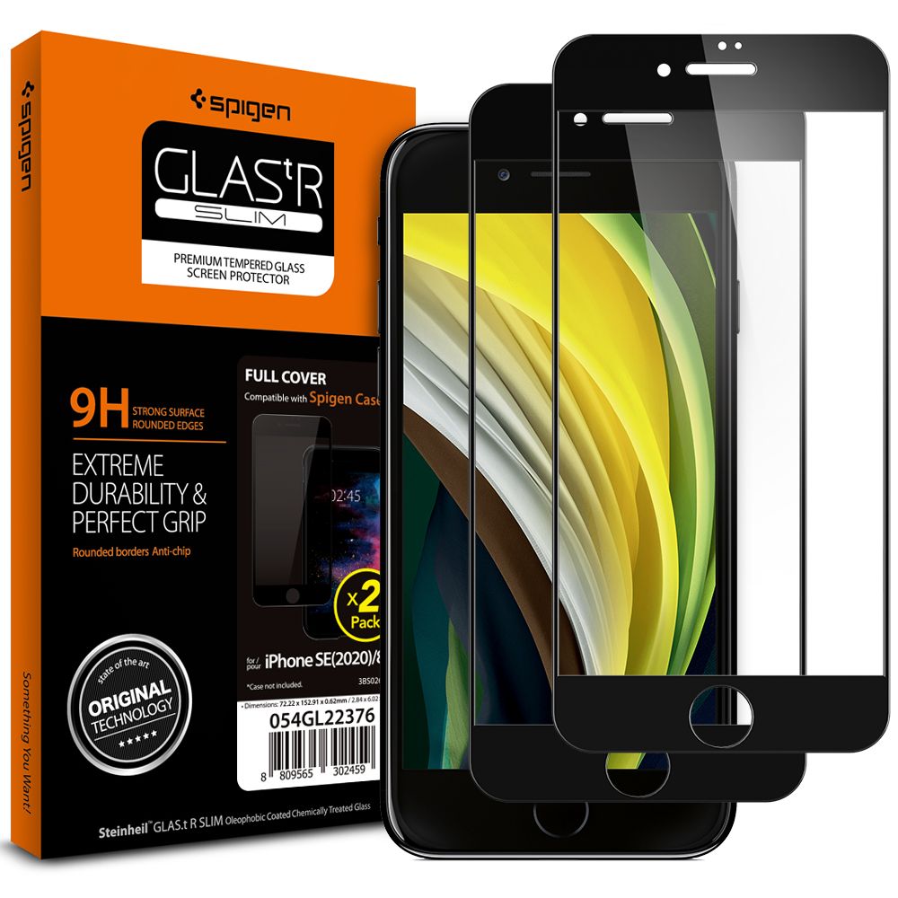 Spigen Glass FC 2-pack /se 2020 Czarne Apple iPhone 7