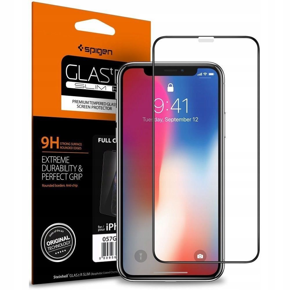 Spigen Glass FC Czarne Apple iPhone XR