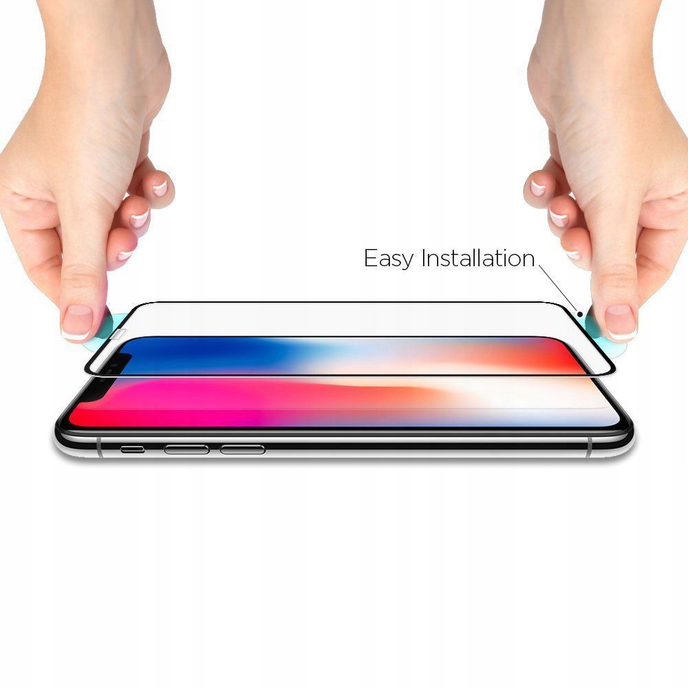 Spigen Glass FC Czarne Apple iPhone XR / 2