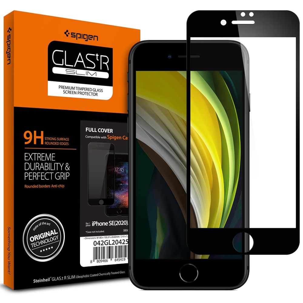 Spigen Glass FC Czarne Apple iPhone 7