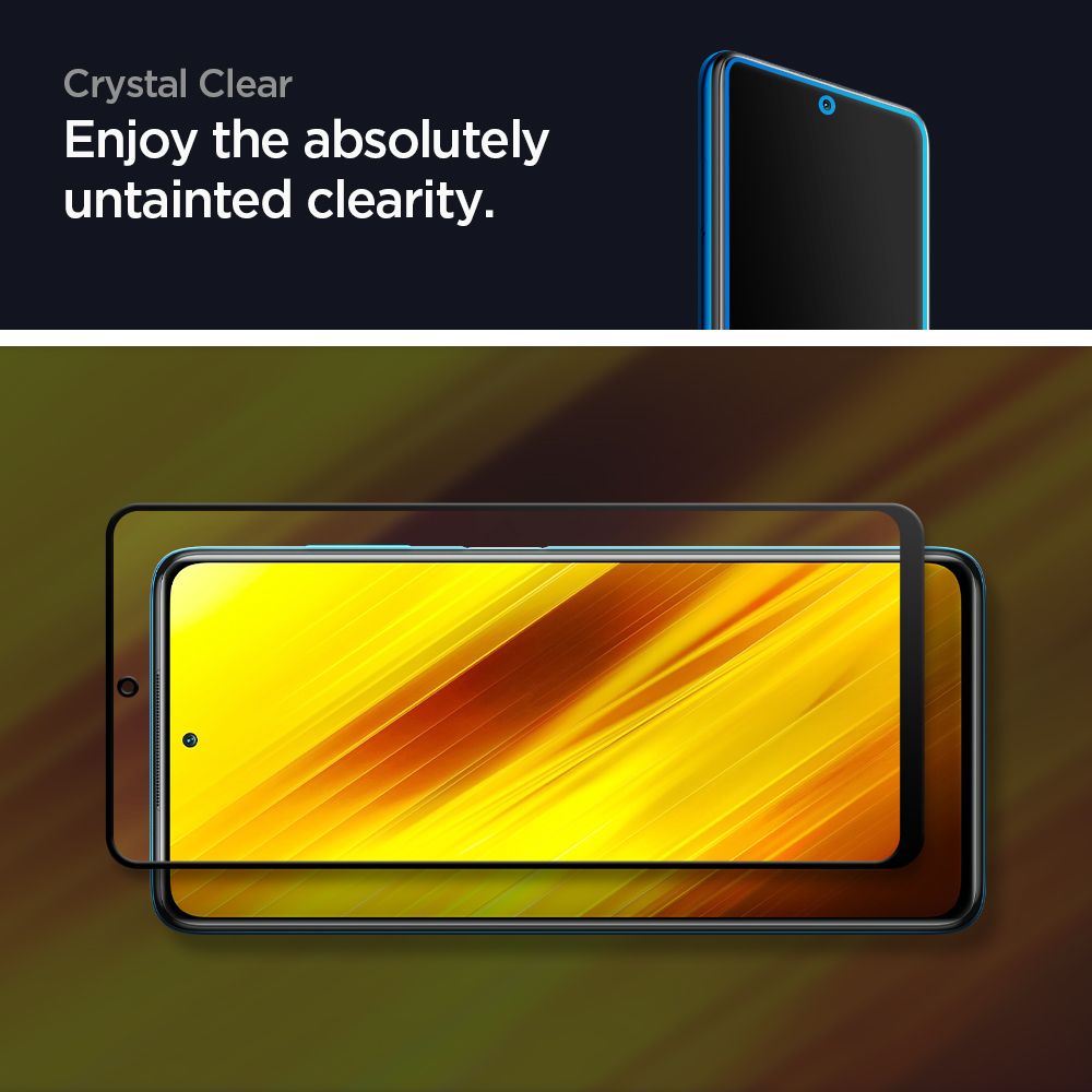 Spigen Glass FC Czarne Xiaomi POCO X3 NFC / 4