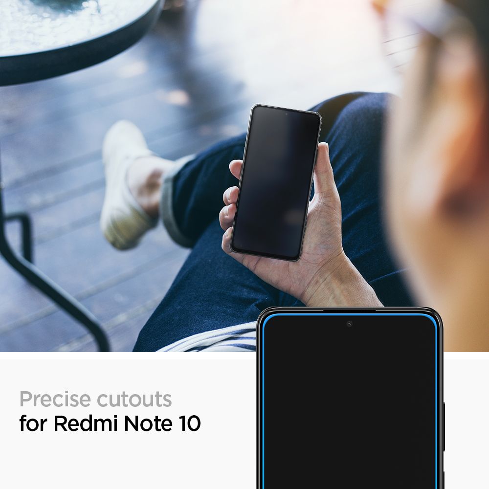 Spigen Glass FC czarne Xiaomi Redmi Note 10 / 2