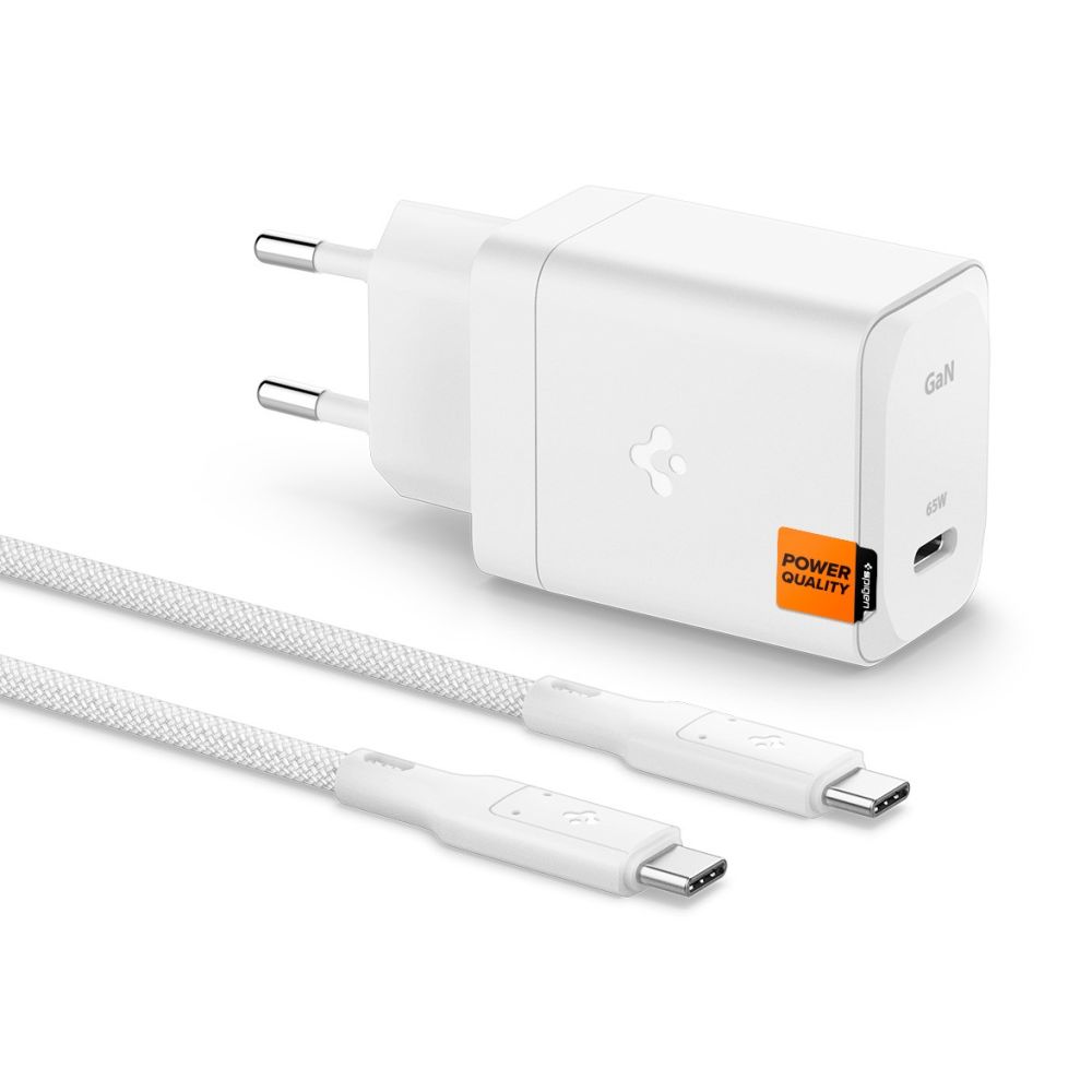 Spigen �adowarka sieciowa ArcStation Pro GaN-651 1-Port 65W + Kabel Type-C Bia�a