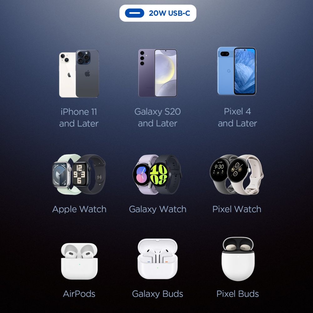 Spigen �adowarka sieciowa Essential EE201EU 1-Port 20W Czarna / 5