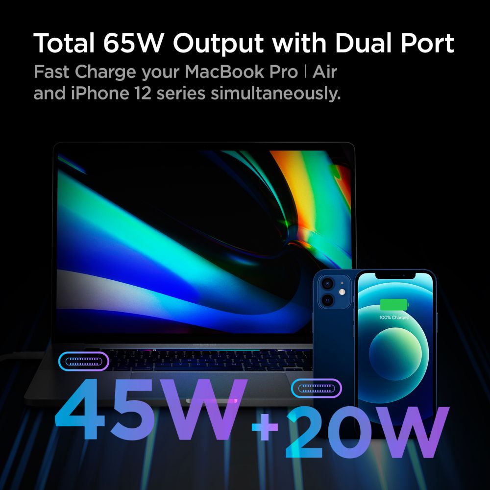 Spigen �adowarka sieciowa PE2007EU PowerArc 2-Port Network Charger PD60W / QC3.0 bia�a / 3