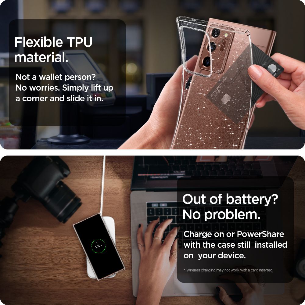 Spigen Liquid Crystal Glitter Przeźroczyste Samsung Galaxy Note 20 Ultra / 10 Spigen Liquid Crystal Glitter Przeźroczyste Samsung Galaxy Note 20 Ultra / 10