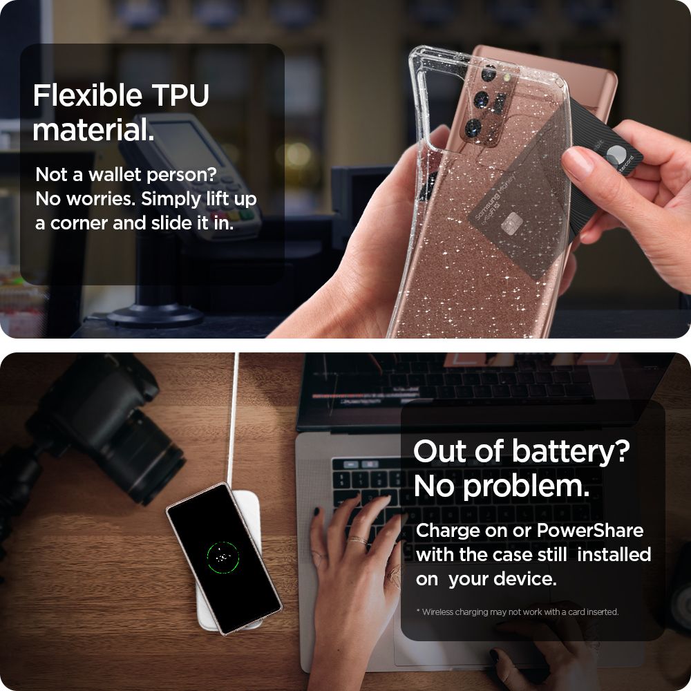 Spigen Liquid Crystal Glitter Prze�roczyste Samsung Galaxy Note 20 / 8