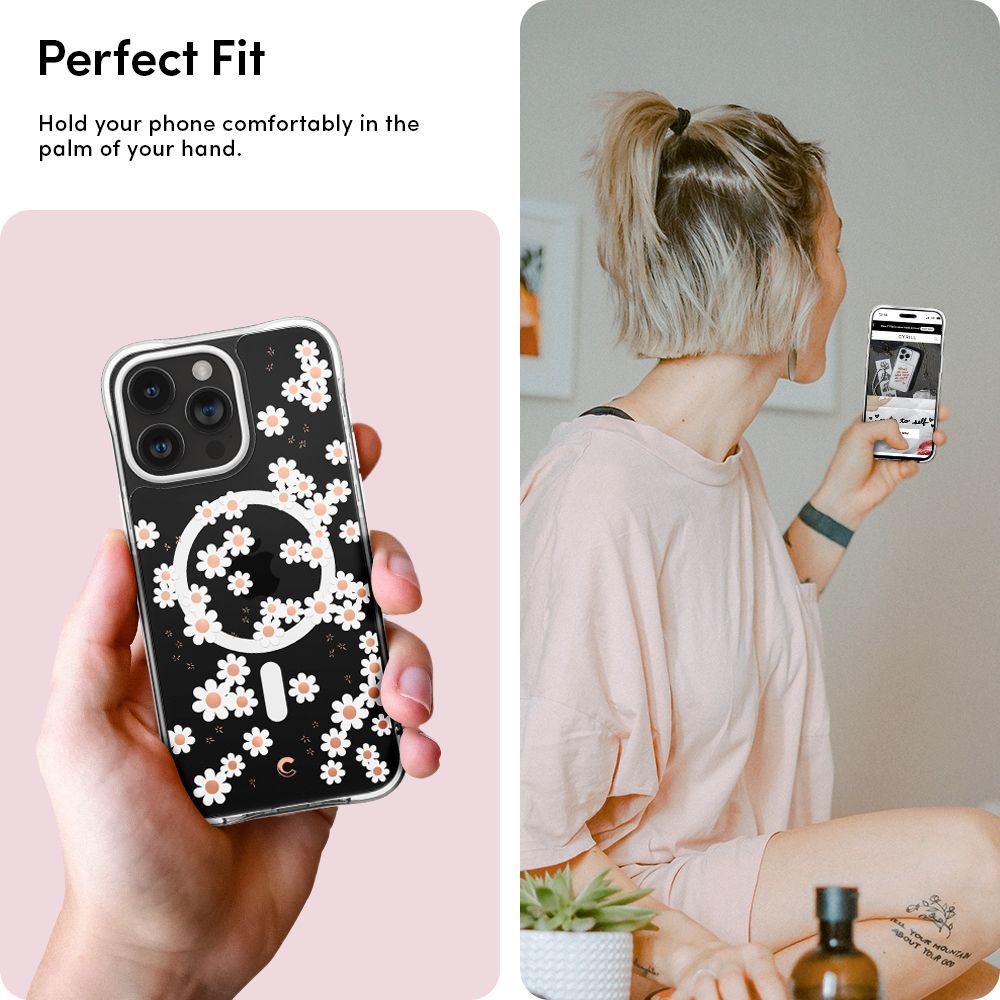 Spigen nak�adka Cyrill Cecile Mag Magsafe bia�a Daisy Apple iPhone 15 Pro / 11
