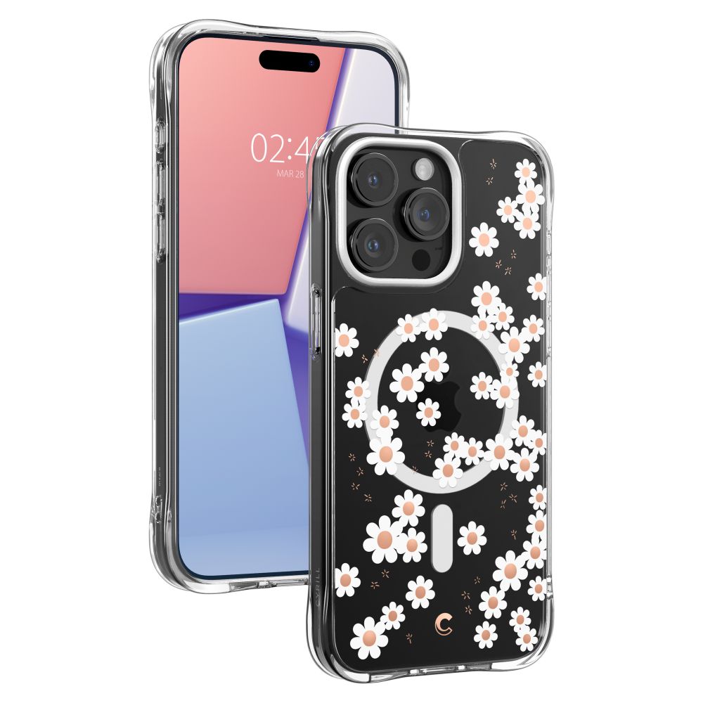 Spigen nak�adka Cyrill Cecile Mag Magsafe bia�a Daisy Apple iPhone 15 Pro / 9