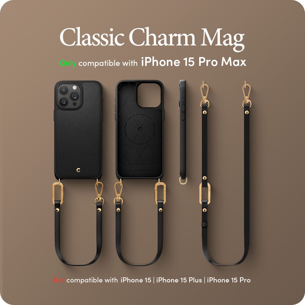 Spigen nak�adka Cyrill Classic Charm Mag Magsafe czarny Apple iPhone 15 Pro Max / 10
