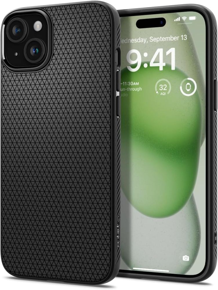 Spigen nak�adka Liquid Air czarny Apple iPhone 15 Plus