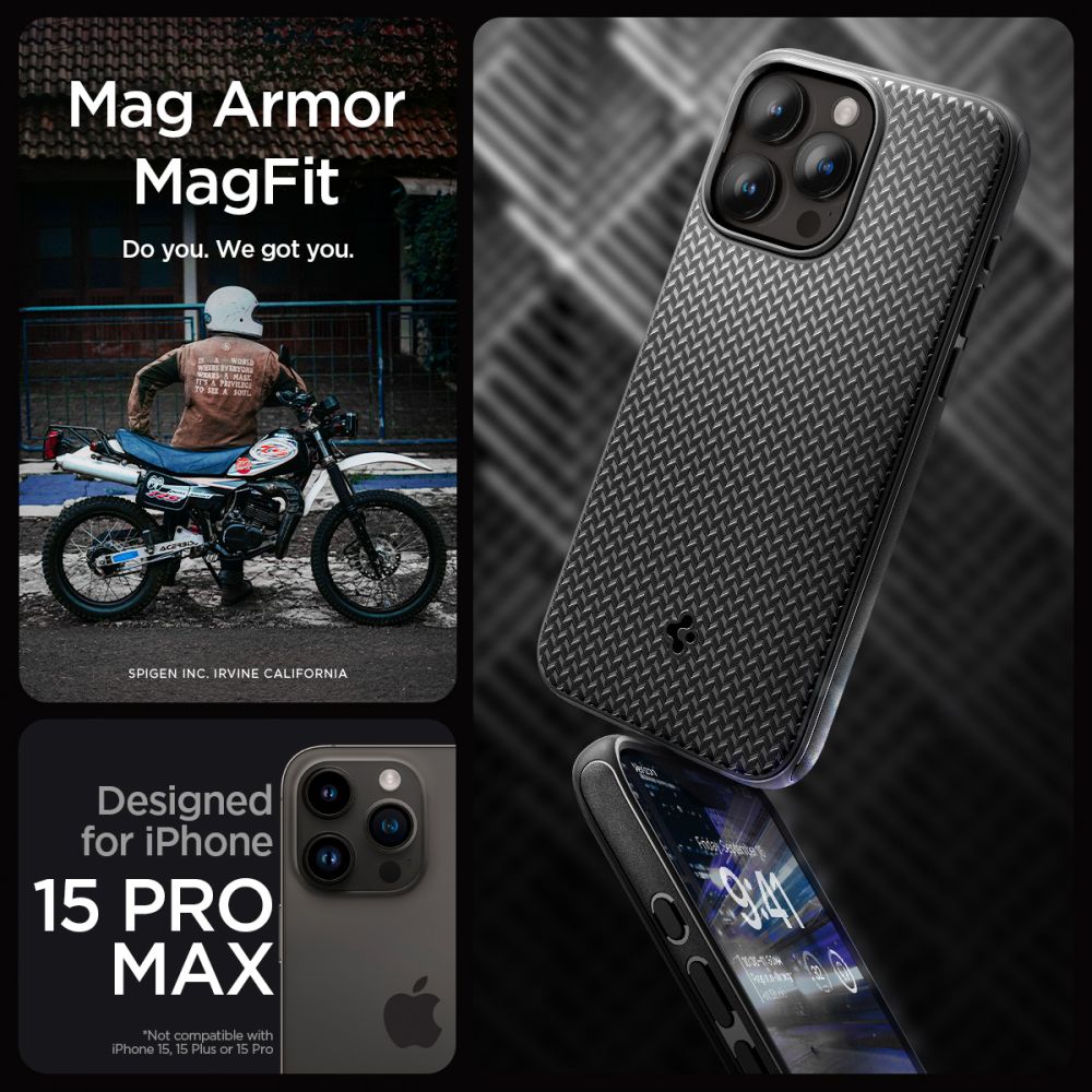 Spigen nakadka Mag Armor Magsafe czarny Apple iPhone 15 Pro Max / 9