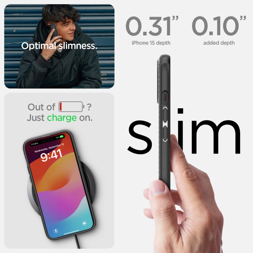 Spigen nak�adka Mag Armor Magsafe czarny Apple iPhone 15 / 12