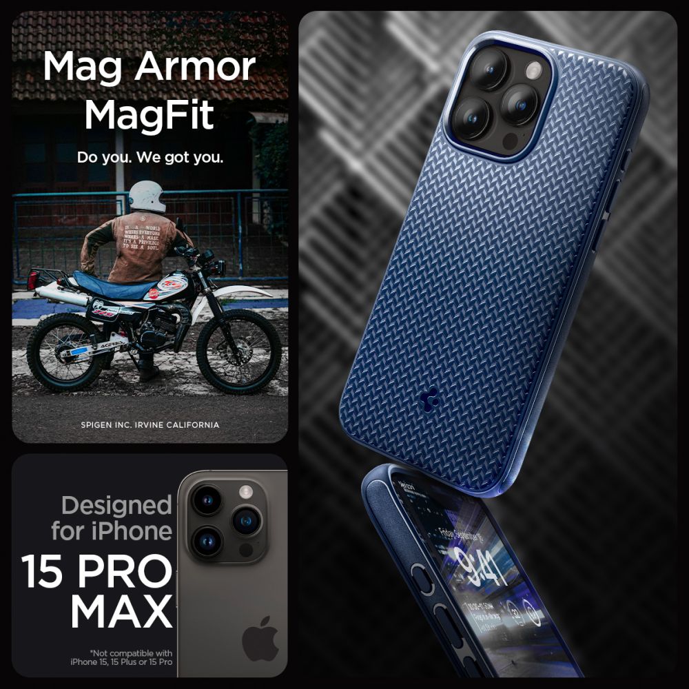 Spigen nak�adka Mag Armor Magsafe granatowa Apple iPhone 15 Pro Max / 9