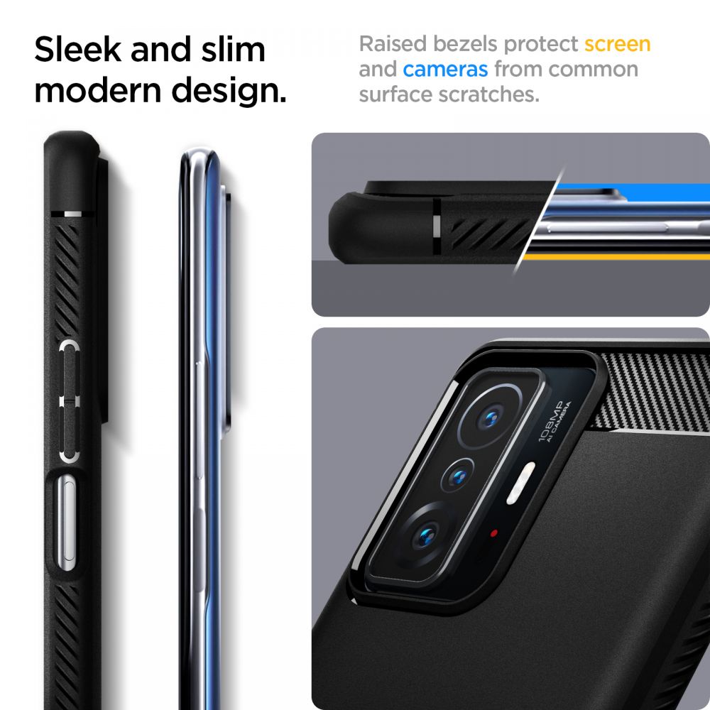 Spigen nak�adka Rugged Armor czarna Xiaomi 11T Pro 5G / 4