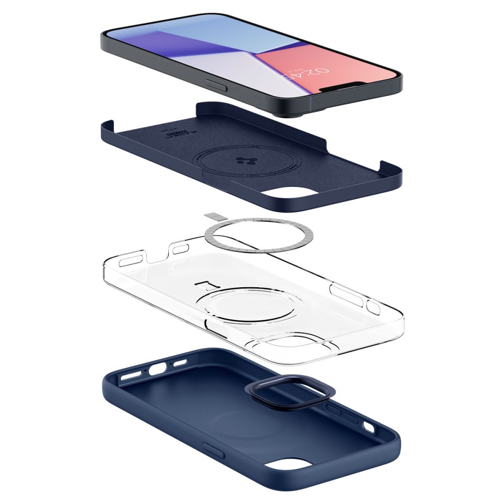 Spigen nak�adka Silicone Fit Mag Magsafe granatowa Apple iPhone 14 / 2