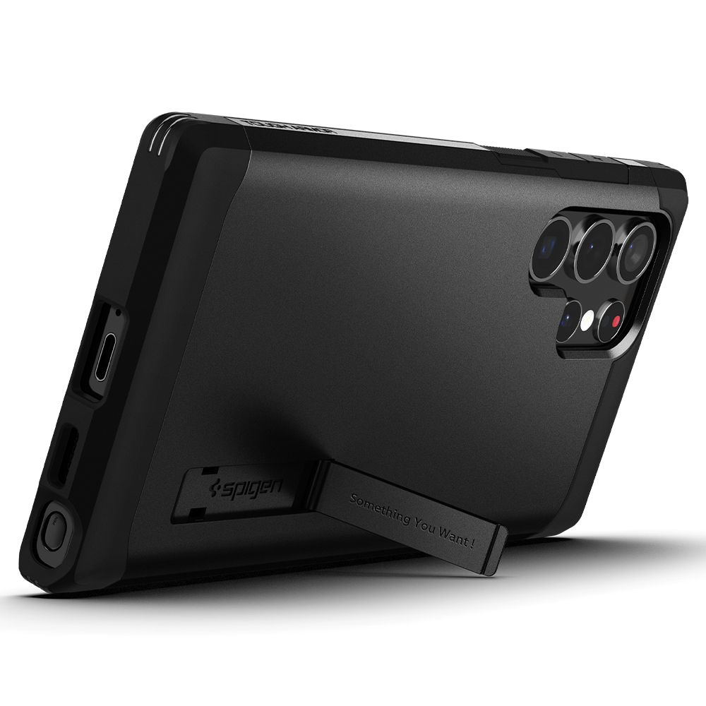 Spigen nak�adka Tough Armor czarna Samsung Galaxy S22 Ultra / 3