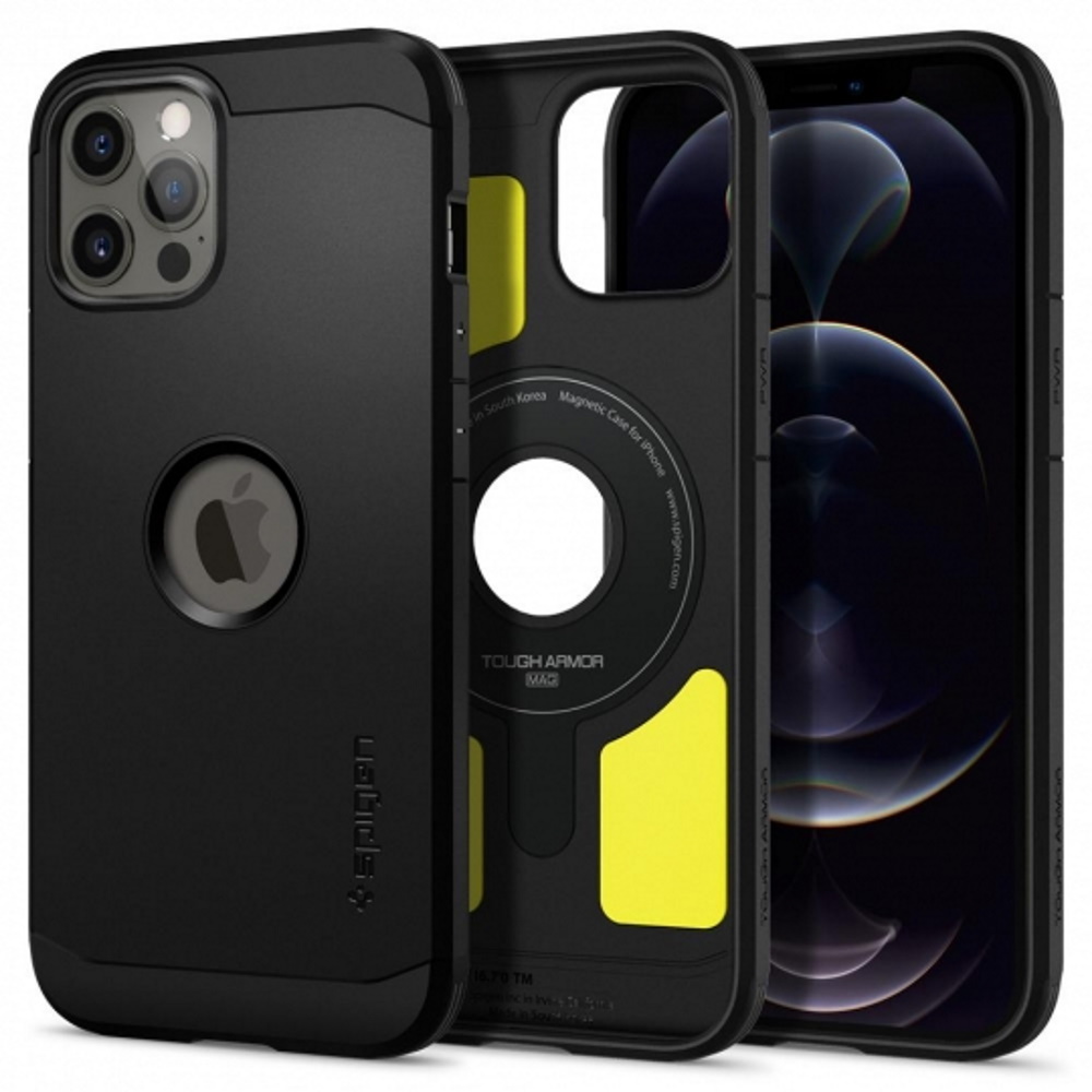 Spigen nak�adka Tough Armor Mag MagSafe czarna Apple iPhone 12 Pro