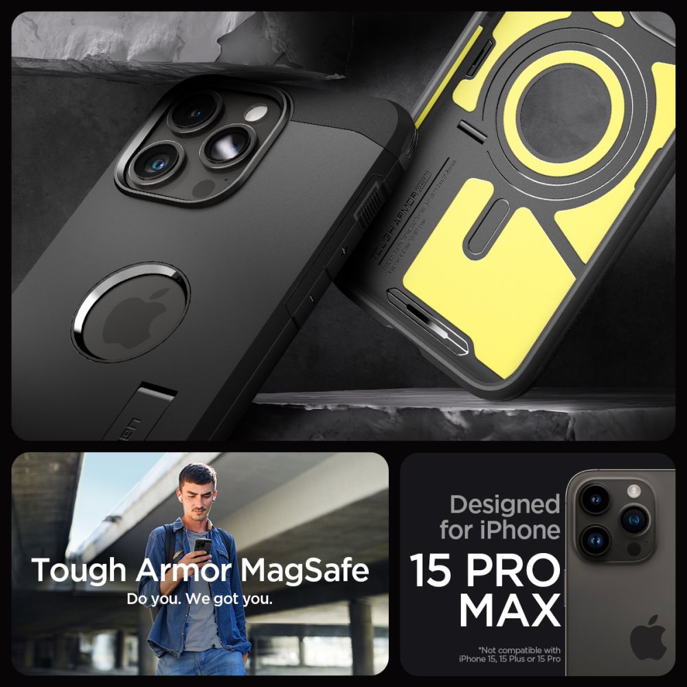Spigen nakadka Tough Armor Mag Magsafe czarny Apple iPhone 15 Pro Max / 11
