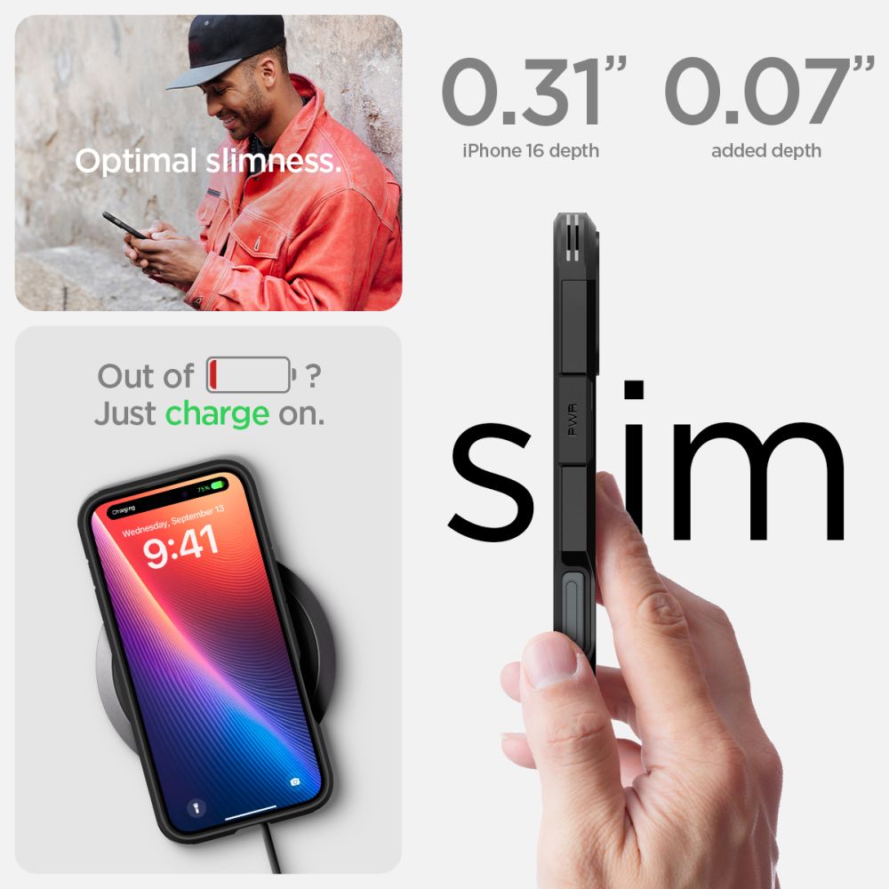 Spigen nak�adka Tough Armor Mag MagSafe czarny Apple iPhone 16 Plus / 12