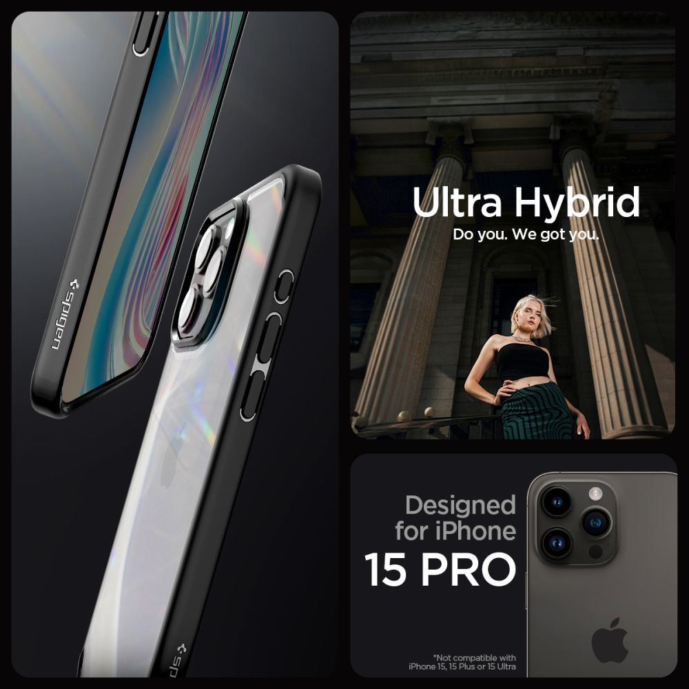 Spigen nakadka Ultra Hybrid czarny Apple iPhone 15 Pro / 10