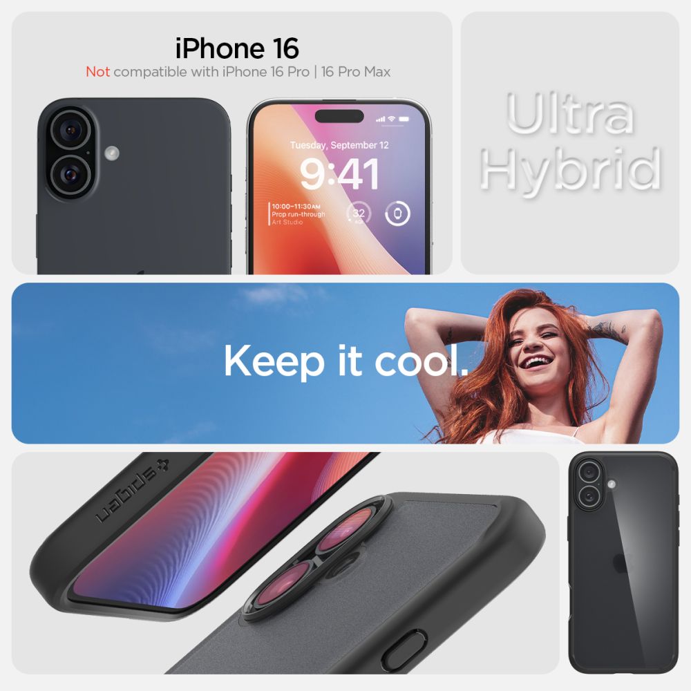 Spigen nak�adka Ultra Hybrid czarny Apple iPhone 16 / 9