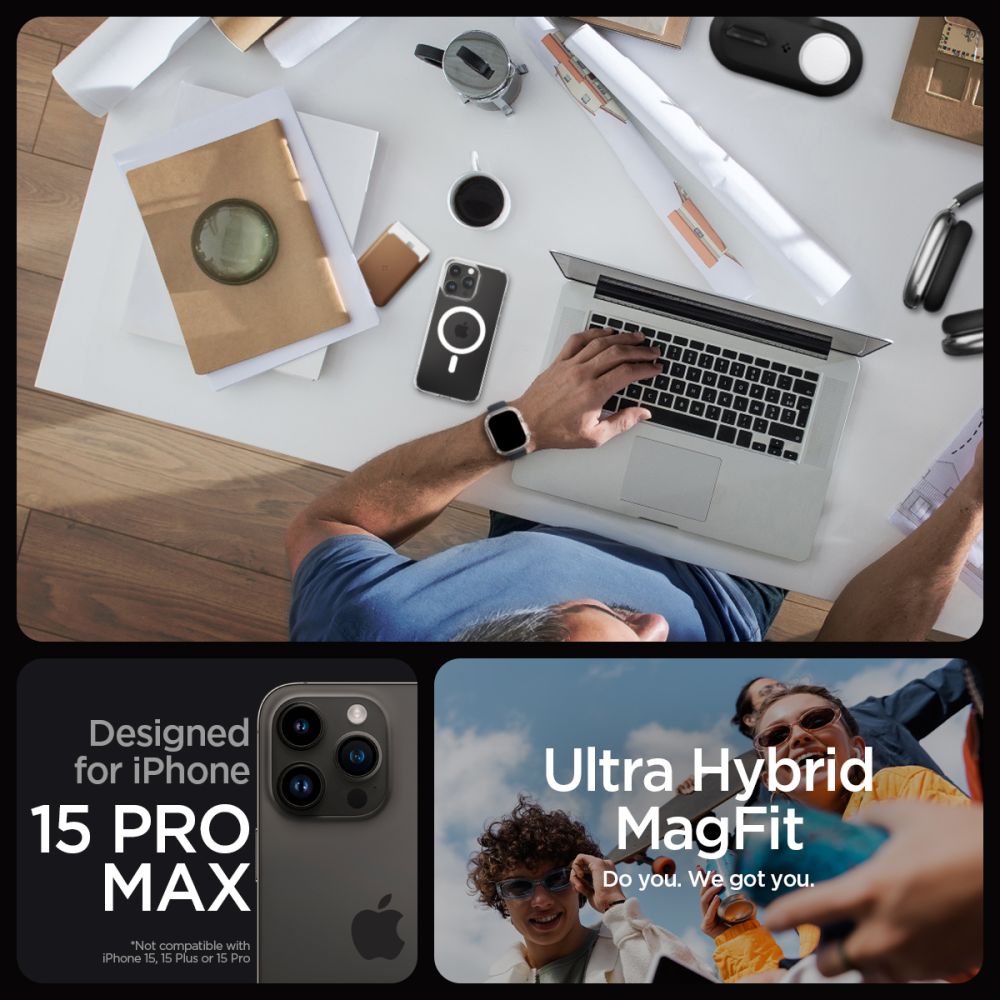 Spigen nak�adka Ultra Hybrid Mag Magsafe bia�a Apple iPhone 15 Pro Max / 11