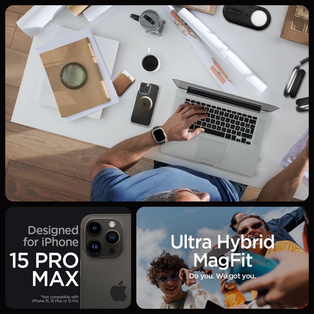 Spigen nak�adka Ultra Hybrid Mag Magsafe z�ota Apple iPhone 15 Pro Max / 11