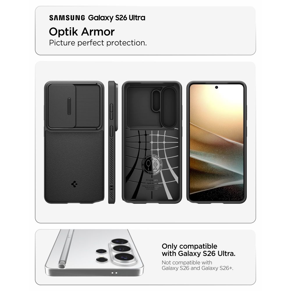 Spigen Optik Armor czarne Samsung Galaxy S26 Ultra / 5