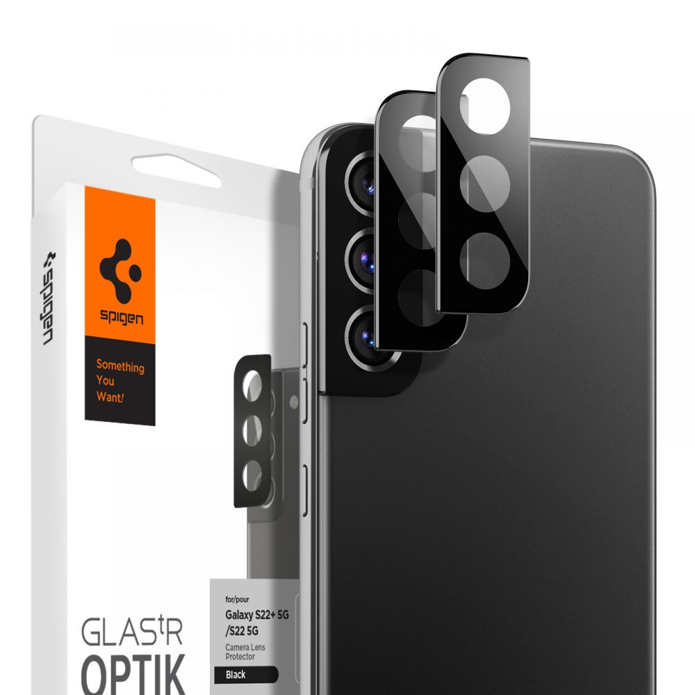 Spigen osona aparatu Optik.TR 2-pack czarna Samsung Galaxy S22 / 3