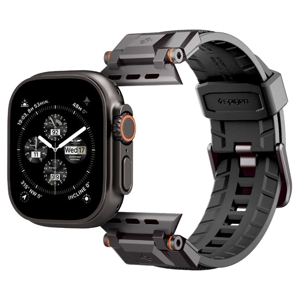 Spigen Pasek DuraPro Armor do Apple Watch 6 / 7 / 8 / 9 / 10 / SE / Ultra 1 / 2 (44 / 45 / 46 / 49mm) Czarny / 10