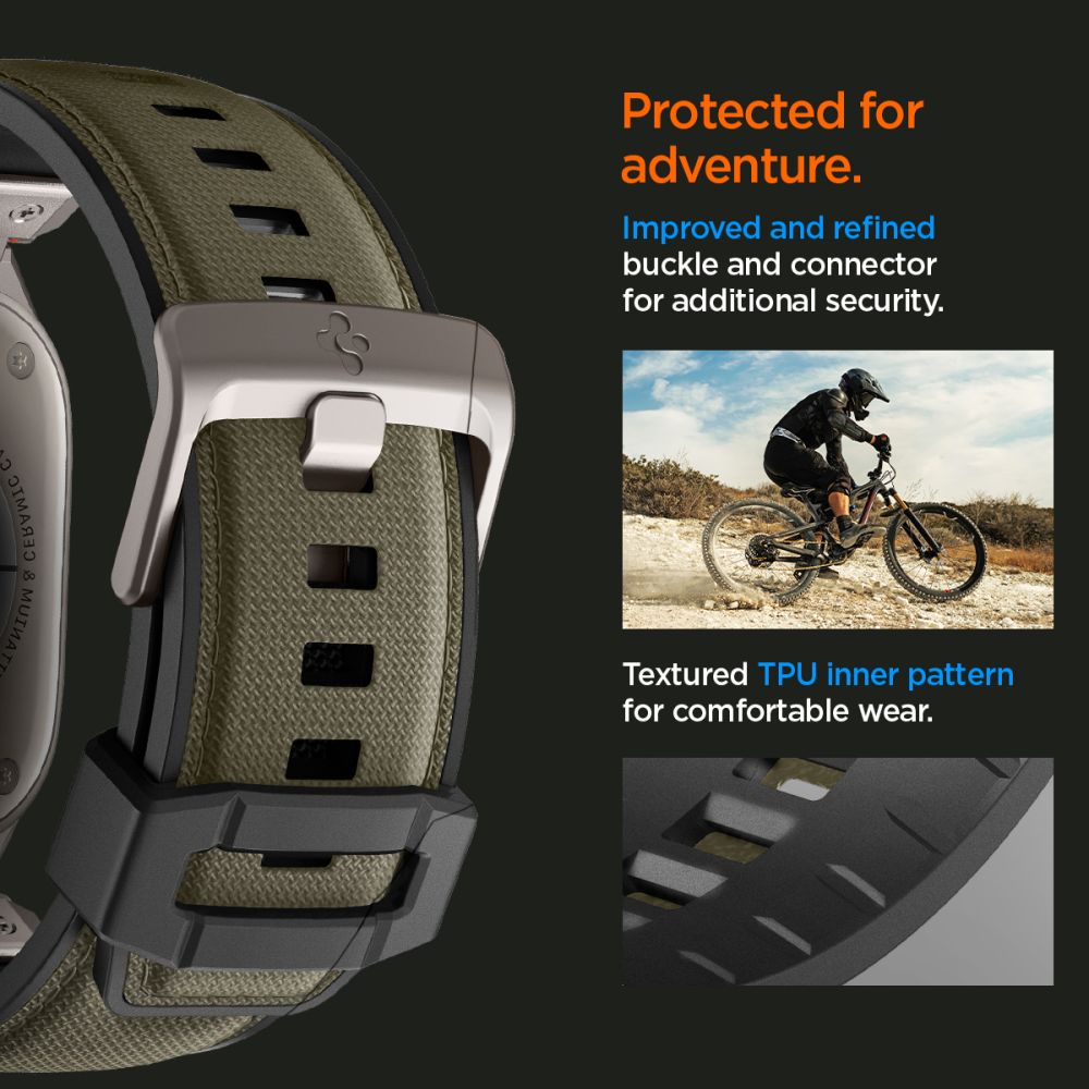 Spigen Pasek DuraPro Armor do Apple Watch 6 / 7 / 8 / 9 / 10 / SE / Ultra 1 / 2 (44 / 45 / 46 / 49mm) Wojskowa Ziele� / 12