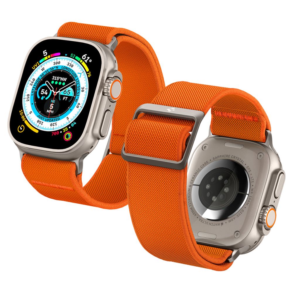 Spigen pasek Fit Lite Ultra do Apple Watch 4 / 5 / 6 / 7 / 8 / SE / Ultra (42 / 44 / 45 / 49 Mm) pomaraczowy / 10