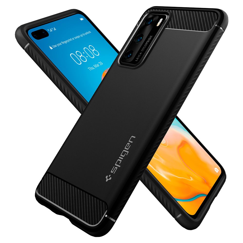 Spigen Rugged Armor Czarne Huawei P40 / 6 Spigen Rugged Armor Czarne Huawei P40 / 6