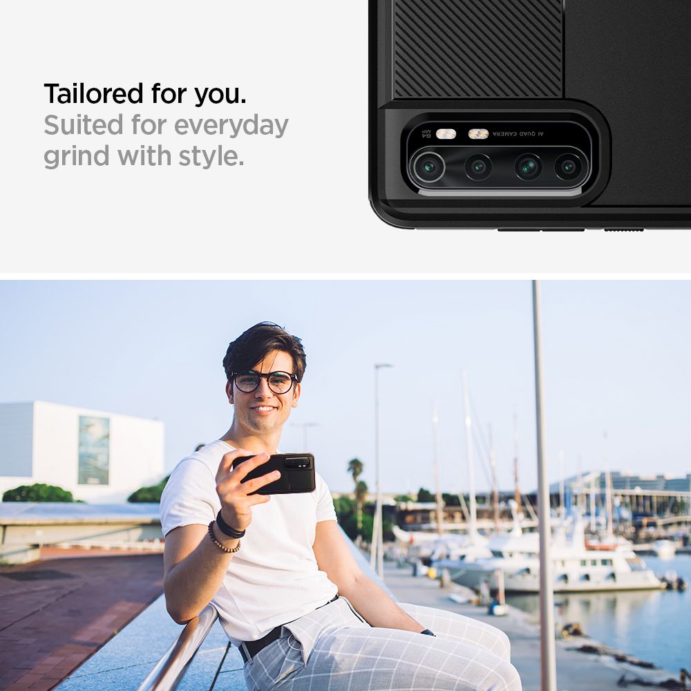 Spigen Rugged Armor Czarne Xiaomi Mi Note 10 Lite / 3