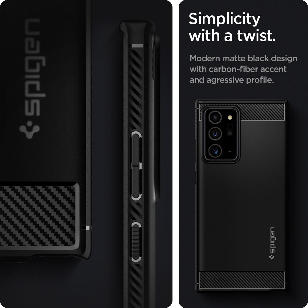 Spigen Rugged Armor Czarne Samsung Note 20 Ultra / 10