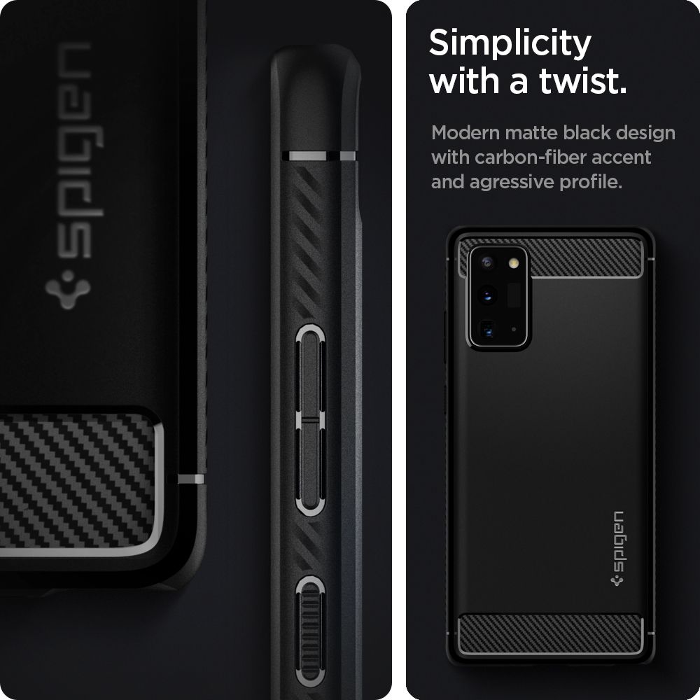 Spigen Rugged Armor Czarne Samsung Galaxy Note 20 / 7