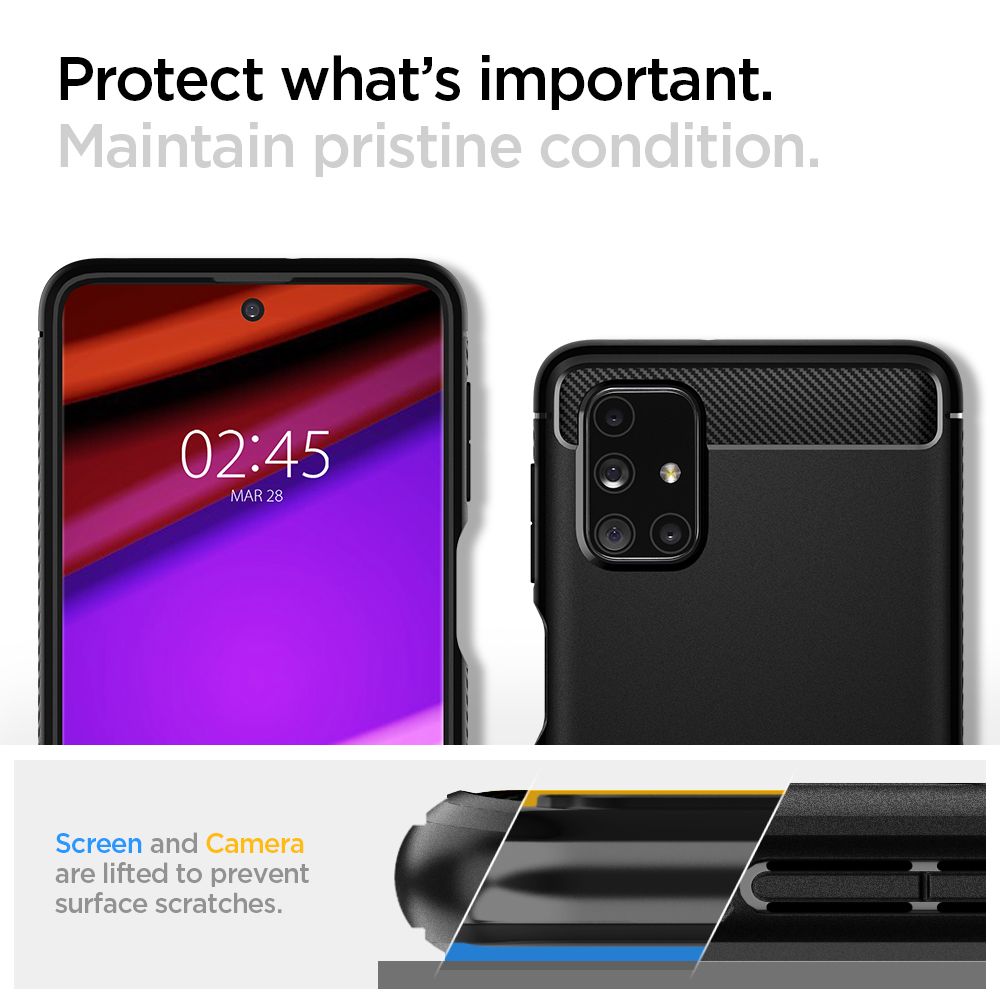 Spigen Rugged Armor Galaxy M31s Czarne Samsung Galaxy M31s / 3