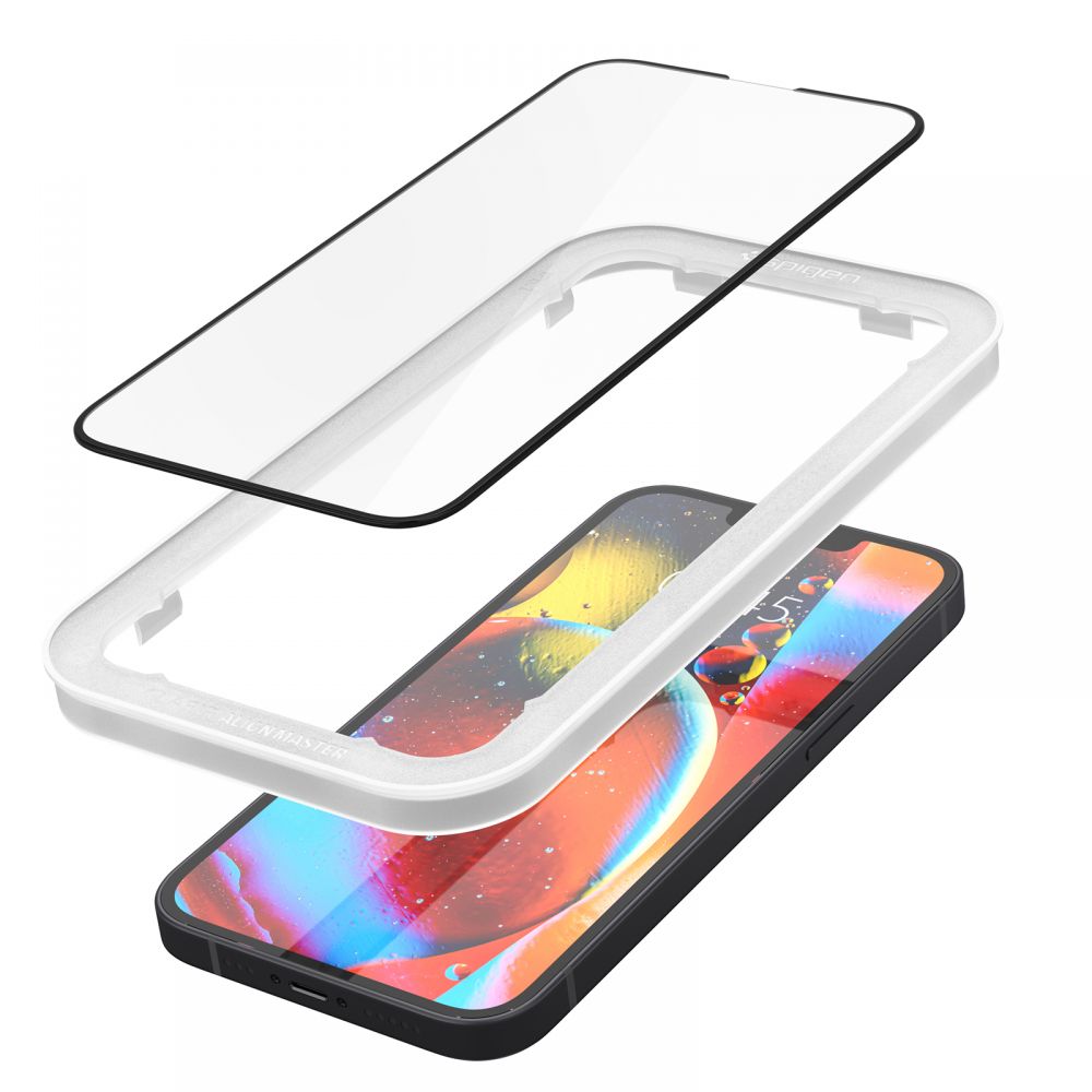 Spigen szk�o hartowane ALM Glass FC 2-pack czarne Apple iPhone 13 / 2