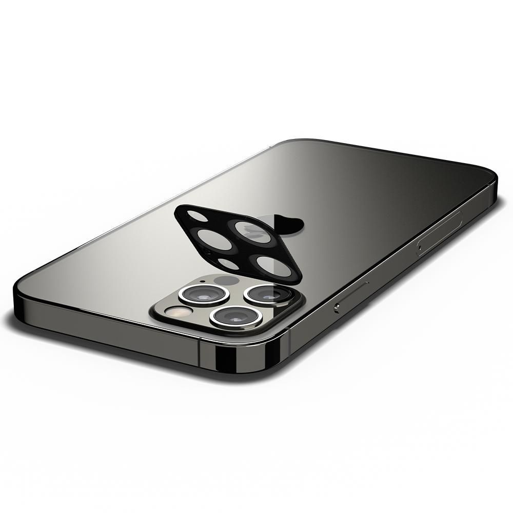 Spigen szko hartowane Optik.TR Camera Lens na aparat czarne Apple iPhone 12 Pro (6.1 cali) / 2