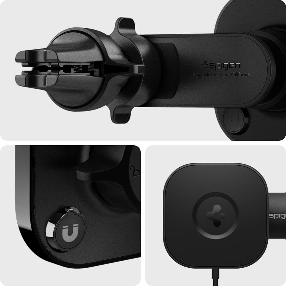 Spigen uchwyt magnetyczny z �adowark� ITS12W Onetap Magnetic Magsafe Vent Car Charger czarny / 10