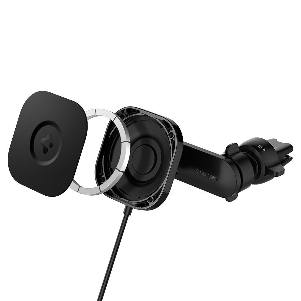 Spigen uchwyt magnetyczny z �adowark� ITS12W Onetap Magnetic Magsafe Vent Car Charger czarny / 6