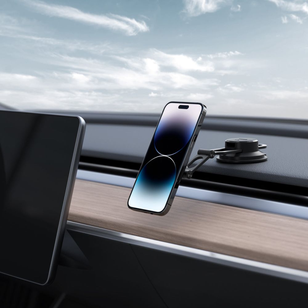 Spigen uchwyt samochodowy ITS35-3 Onetap Magnetic Magsafe Windshield & Dashboard Car Mount black / 8