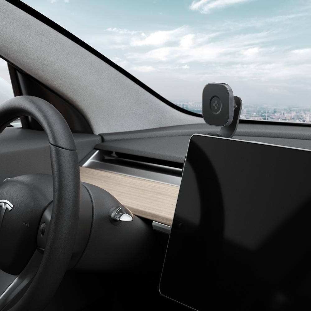 Spigen uchwyt samochodowy OneTap Tesla model Y / 3 MagSafe screen car mount black / 8
