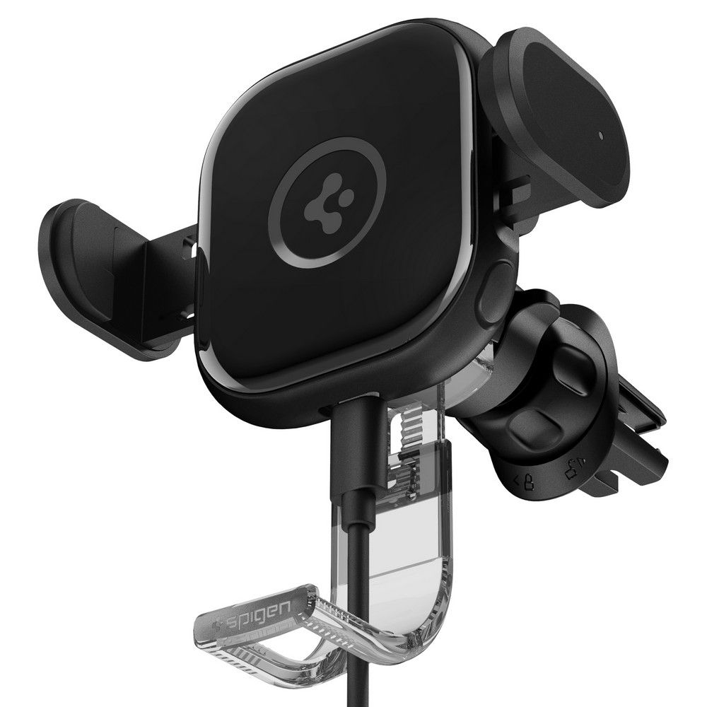 Spigen uchwyt samochodowy z �adowark� UTS12W Onetap Universal Vent Car Mount Wireless Charger black